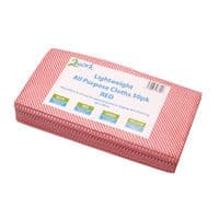 Image of 2Work Lightweight All Purpose Cloth 600x300mm Red (Pack of 50) CPD30021