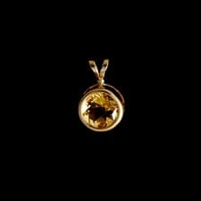 Image of 9ct Yellow Gold Round Citrine Pendant (7mm) - Optional Chain