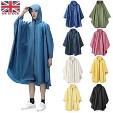 Image of Waterproof Rain Poncho Lightweight Reusable Hiking Rain Coat Jacket with Hoods