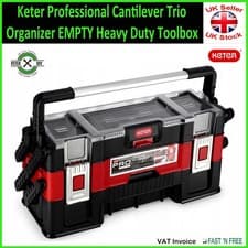 Image of Keter Professional Cantilever Trio Organizer EMPTY Heavy Duty Toolbox