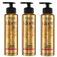 Image of 3x L'OREAL ELNETT Satin Creme De Mousse Volume 200ml Strong Hold Styling Mousse