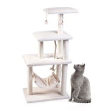 Image of Large Cat Tree Tower 7 scratching posts hammock rope Toys Deluxe CatZone 8042007