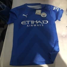 Image of Puma Manchester city Goalkeeper Shirt 2022/23 Short Sleeve Blue Boy Ederson