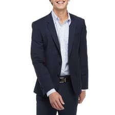Image of Hugo Boss Mens Slim fit Suit Jacket Blazer 44 R Navy Blue Solid Stretch