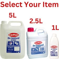 Image of Carplan De-Ionised Water Car Battery & Iron Steam Top Up Distilled Fluid 1L - 5L