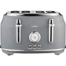 Image of Tower T20065GRY Renaissance 4 Slice Toaster Grey