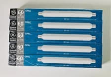 Image of 5 X 221MM 60W OPAL DOUBLE ENDED STIPLIGHT S15 GE GENERAL ELECTRIC LIGHT BULB