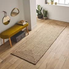Image of Natural Runner Jute Rug Area Handmade Jute Carpet Home Decore