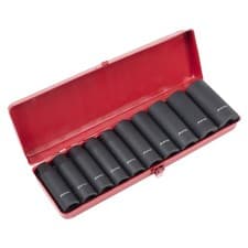 Image of WallDrive Impact Socket Set 10 Piece 1/2" Square Drive Deep Metric Impact Socket