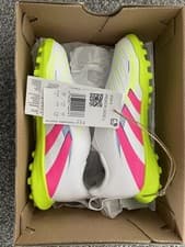 Image of Adidas Junior Predator League Laceless Astro Turf Football Boot Pink Yellow 11K