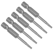 Image of 5pcs 50mm Long 1/4" Hex Shank T8 Torx Head Screwdriver Bit S2 High Alloy Steel