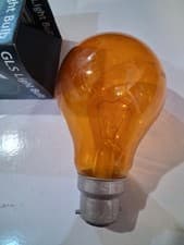 Image of 6 x CROMPTON GLS B22 / BC / Fireglow Red / amber Light Bulb 60 Watt