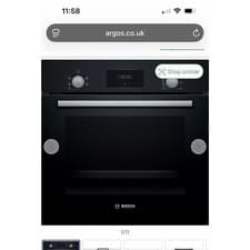 Image of Bosch HHF113BA0B Built-In Single Electric Oven 60cm Black Glass LED Timer