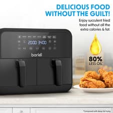 Image of Baridi Dual Zone Air Fryer 8L 8-in-1 Functions Touch Controls Easy-Clean Black