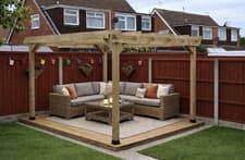 Image of WOODEN PERGOLA KIT - GAZEBO - SHELTER - ( HEIGHT 2.1M , 2.4M , 2.7M , 3M )