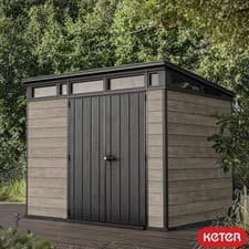 Image of Keter Ashwood 9x7ft Storage Shed Garden Outdoor Resin Building Lockable Durable
