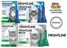 Image of FRONTLINE PLUS Cat Flea Treatment 1, 3 Or 6 Pipette Packs Kills Fleas Ticks Lice