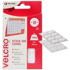 Image of VELCRO Brand Stick On Coins Double Sided Hook & Loop Self Adhesive Sticky Coins