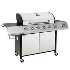 Image of Charles Bentley 7 Burner Premium Gas BBQ Grill Silver Outdoor Cooker Patio New