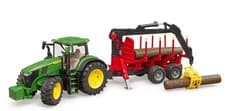 Image of Bruder John Deere 7930 with Forestry Trailer & 4 Trunks