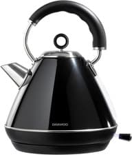 Image of Daewoo Kensington Pyramid Kettle, Stainless Steel, 3000 W, 1.7 Liters, Black