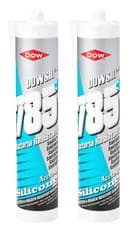 Image of Dowsil 785 White Silicone Sealant Bacteria Resistant Acetoxy 310ml x 2