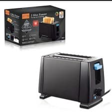 Image of Electric Mini Toaster 2 Slice Toaster Stainless Steel Black 2 Pin Plug