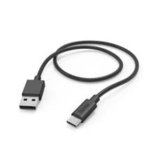 Image of Hama USB A to USB-C Charging Cable 1 Metre Black 1 m black