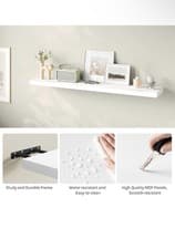 Image of Floating Shelves 115cm White Wall Mounted Display Shelf Organiser Storage White