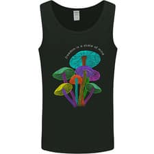 Image of Freedom Is a State of Mind Magic Mushrooms Mens Vest Tank Top
