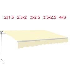 Image of Retractable Awning Manual Outdoor Garden Canopy Patio Sun Shade Shelter 8 Colour
