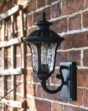 Image of 35cm Ornate Victorian Aluminium Wall Lantern Outdoor Garden Lighting - IP44