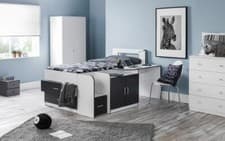 Image of White & Grey 3ft Single Cabin Bed CYRUS