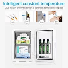 Image of Aoresac Mini Fridge 8 Liter Capacity Touchscreen Small Refrigerator With Glass