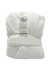 Image of Linea Luxury Hotel Collection Velvet Touch 100% Cotton Plush Bath Robe - M/L