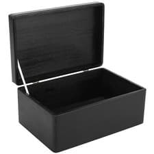 Image of Wooden Storage Box with Hinged Lid | 10 Colours | 3 Sizes | Natural Wood
