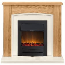 Image of Adam Chilton Fireplace Suite in Oak with Colorado Electric Fire in Black, 39 ...