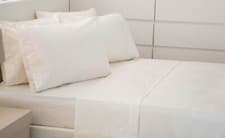 Image of 200 Thread Count Egyptian Cotton Fitted Sheet in Ivory All Sizes & Depths