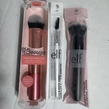 Image of ELF & Real Techniques Make Up Brushes Blending, Complexion And Lash/brow NIB!