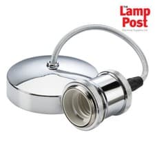 Image of ML 8271PC 6" E27 Screw Vintage Ceiling Pendant Light Set - Polished Chrome