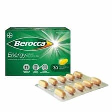 Image of Berocca Vitamin C Film Coated Energy Tablets with Magnesium, Vitamin B12 and ...