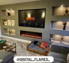 Image of 50 60 72 INCH LED HD+ PANORAMIC THIN BORDER 5cm MEDIA WALL ELECTRIC FIRE