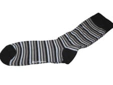 Image of BEN SHERMAN Mens Multi Coloured Striped Socks Black Grey Size 7 - 11