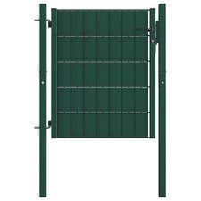 Image of Fence Gate Steel Outdoor Garden Yard Door Anthracite/Green Multi Sizes vidaXL