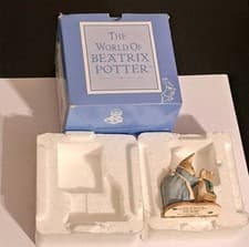Image of 1996 WORLD OF BEATRIX POTTER MRS RABBIT AND PETER CUTE FIGURINE BOXED COLLECTORS