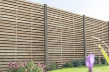 Image of 1.8m x 0.91/1.21/1.5/1.8m Contemporary Double Slatted Fence Panel - Pk of 3/4/5