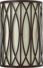Image of Wall Light Victorian Bronze | E14 60W | Linen Detailing, Living Room Hallway