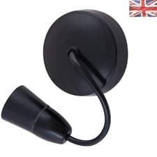 Image of Contemporary 6-Inch Black Lampholder Pendant Light - E27, 100W Ceiling Mount