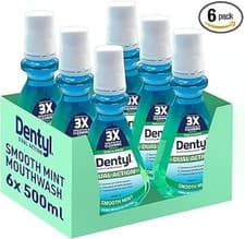 Image of Dentyl Dual Action Smooth Mint Plaque Reducing Mouthwash 6x500ml Original Fresh