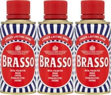 Image of Brasso Metal Polish Liquid For Brass Copper Chrome 175ml x 3